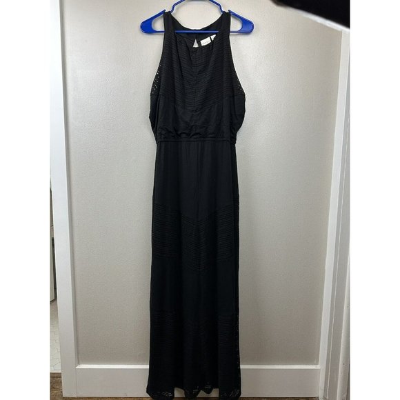 Chicos Maxi Dress Size 2 Black Sleeveless Sundress - Picture 12 of 13